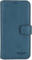 GALATA® Echte Lederen Wallet - Book case voor Samsung Galaxy S7 Edge blauw