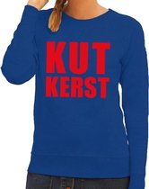 Foute kersttrui / sweater Kutkerst blauw voor dames - Kersttruien XS (34)