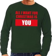 Foute kersttrui / sweater All I Want For Christmas Is You groen voor heren - Kersttruien XL (54)