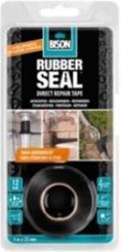 jogger aflevering Missend Bison rubber seal direct repair tape - 3 meter x 2,5 cm. | bol.com