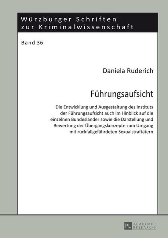 Wuerzburger Schriften zur Kriminalwissenschaft 36 - Fuehrung ... - cover