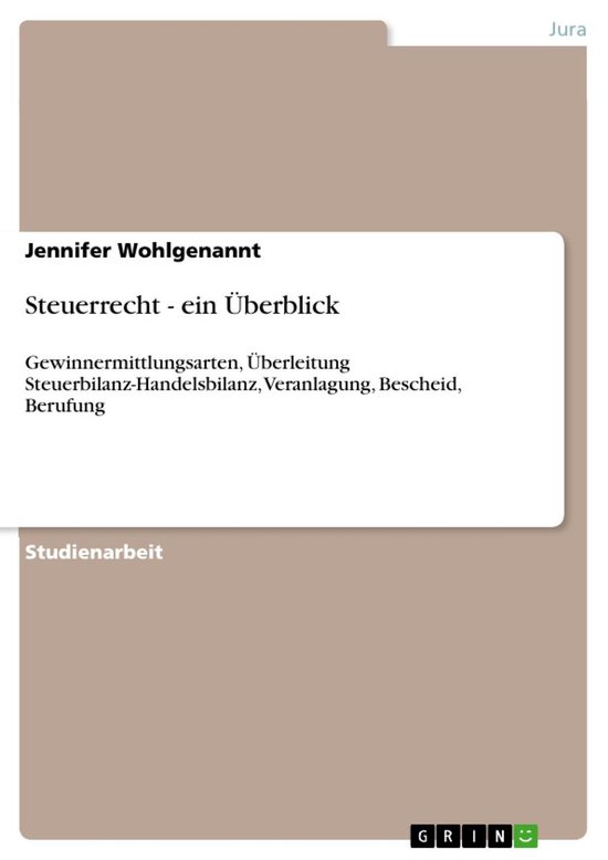 Steuerrecht - ein Überblick - cover