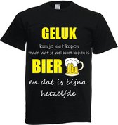 Funny t shirt geluk kun je niet kopen XL