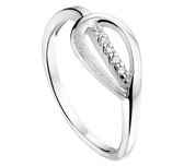 The Jewelry Collection Ring Gescratcht Zirkonia - Zilver