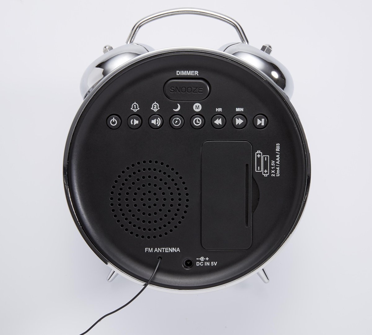 Big Ben Radio alarm clock (Rr90Epokn) with double alarm (Black Vintage