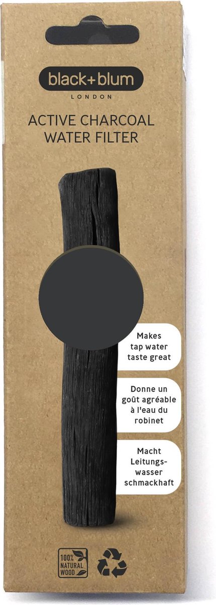 Black+Blum Eau Good Waterfilter Geschenkdoos - Houtskool - 50 gram - Zwart