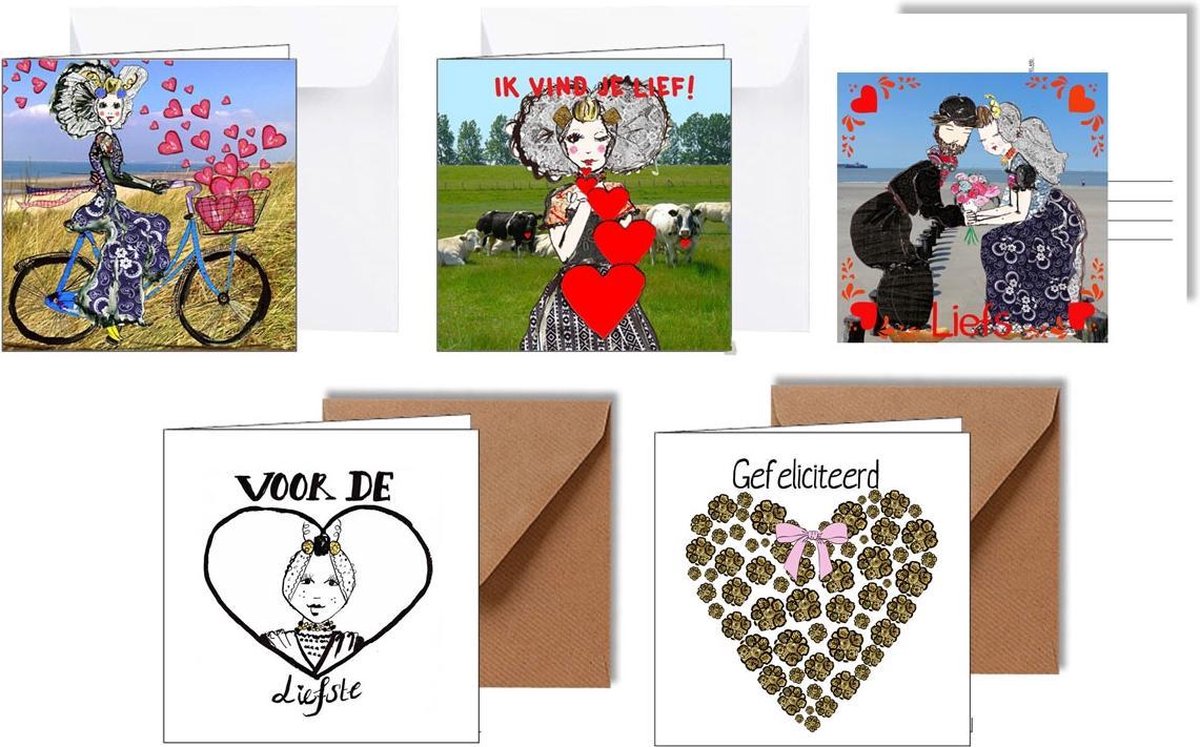 Lieve kaart - Zeeuwse Kaarten - hartjes kaart - liefde