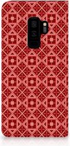 Geschikt voor Samsung Galaxy S9 Plus Uniek Standcase Hoesje Batik Red