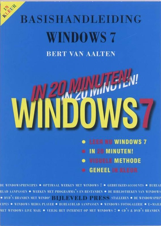 Cover van het boek 'Basishandleiding Windows 7 in 20 minuten' van Bert van Aalten