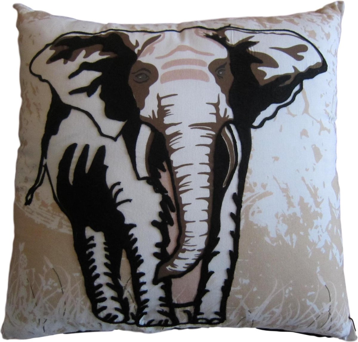 | Kussen met olifant 45x45cm | Kussen met olifant 45x45cm