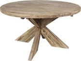 HSM Collection Table à manger ronde avec pied croisé - ø130 cm - naturel - teak