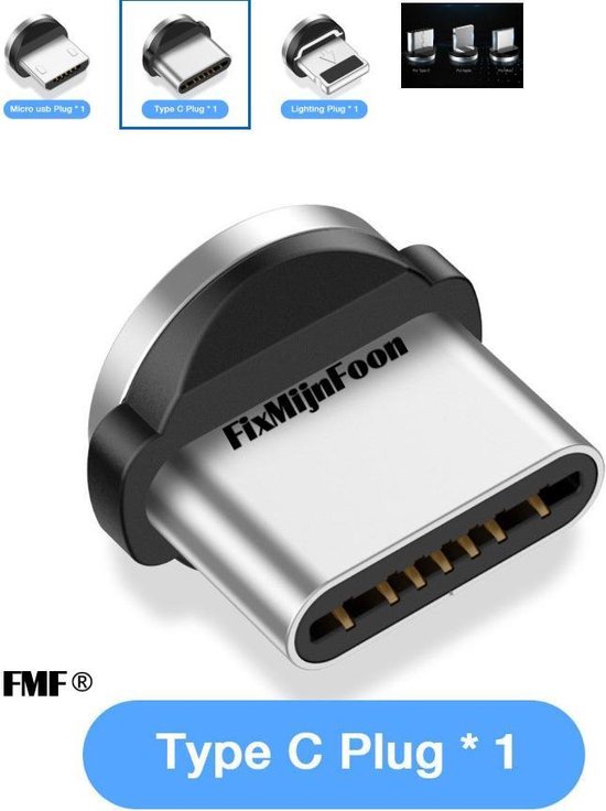 USB-C plug - E360 magnetische plug geschikt USB-C mobiele telefoon... | bol.com