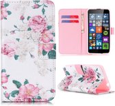 Microsoft Lumia 640 - Flip hoes, cover, case - PU leder - TPU - Flower