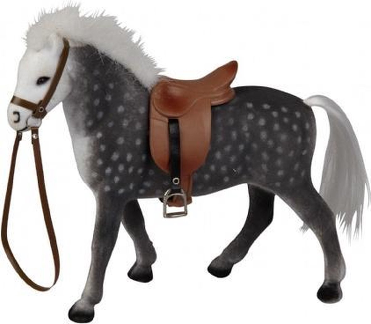 samenvoegen Bepalen Overtuiging Grijs speelgoed paard met zadel 23 cm | bol.com