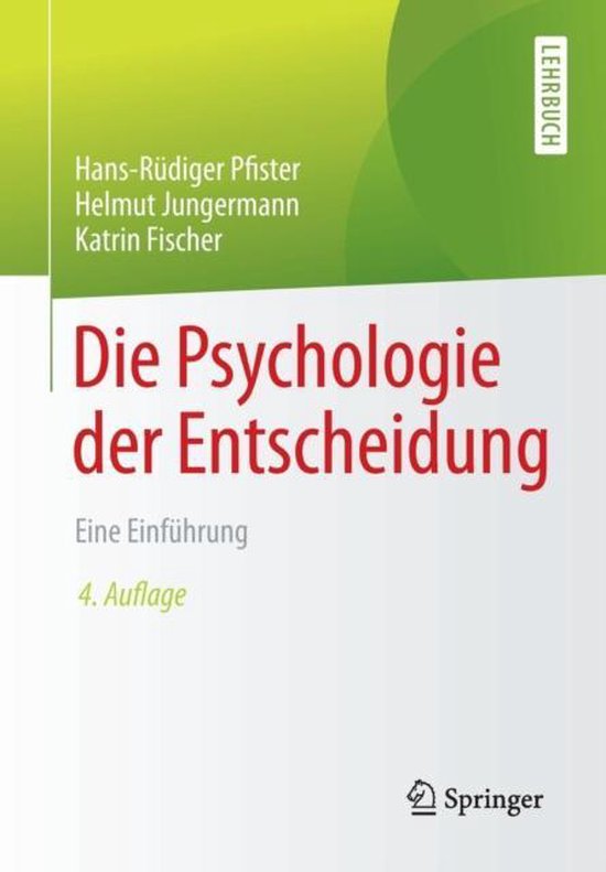 Die Psychologie der Entscheidung - cover