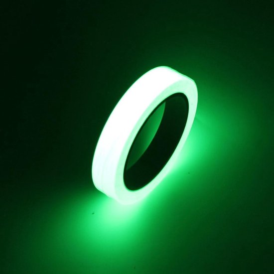 Afbeelding van Lichtgevende Tape - Glow In The Dark Reflecterende Plakband - 10 Meter Wit / Groen