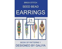 Brick Stitch Seed Bead Earrings. Book of Patterns