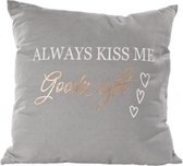 Cosy & Tendy Kussen - Kiss Me Goodnight - 45x45 cm - Grijs