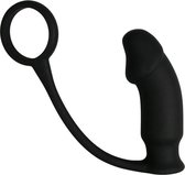 Black Velvets – Siliconen Plug voor Anaal Gebruik met Penis Ring en Vibratie Kogel voor Hem of Haar – Zwart
