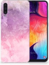 TPU Bumper Case Geschikt voor Samsung A50 Hoesje Pink Purple Paint
