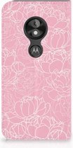 Motorola Moto E5 Play Standcase Hoesje Design White Flowers