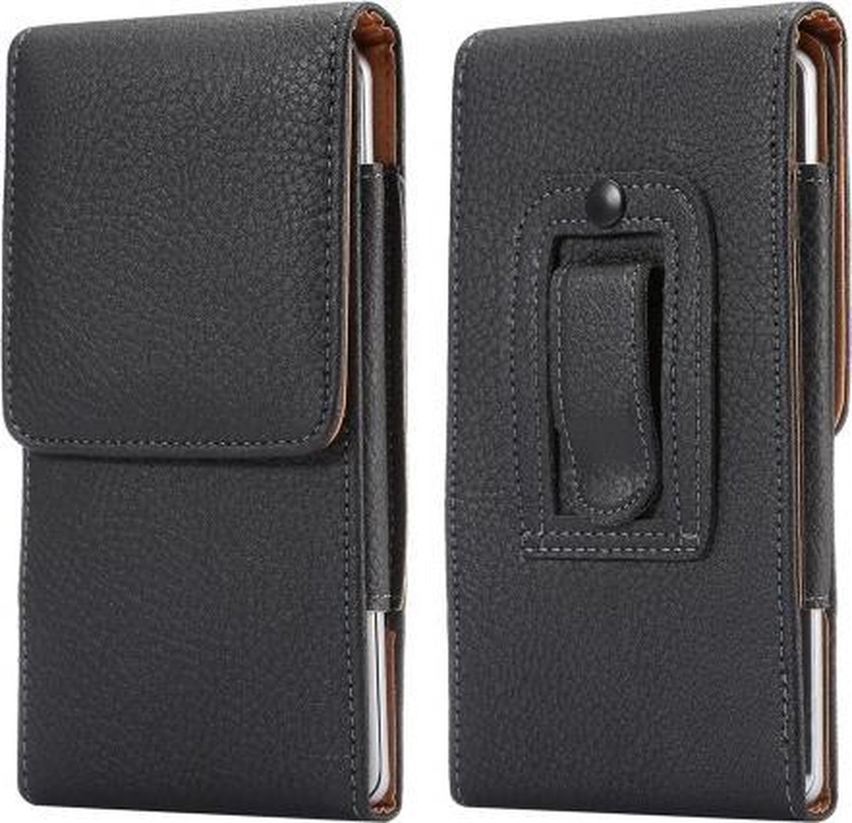 Leren flip tasje hoesje + clip broekclip Huawei P30 Pro