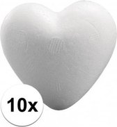 10x Piepschuim hartjes van 5 cm
