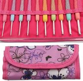 Luxe Haaknaalden set Soft Grip 10 stuks Roze/ Haaknaaldenset