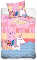 Unicorn Eenhoorn Peppa Pig Dekbedovertrek 140x200+70x90 Katoen