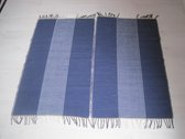 Handgeweven vloerkleed - 60x100 - set van 2 - donkerblauw