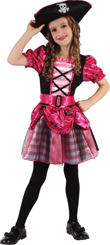 LUCIDA - Roze piraten zeerover kostuum voor meisjes - L 128/140 (10-12 jaar)