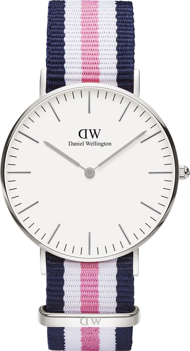 Daniel Wellington Classic Southampton DW00100050 - Horloge - NATO - Blauw-Wit-Roze - Ø 36mm