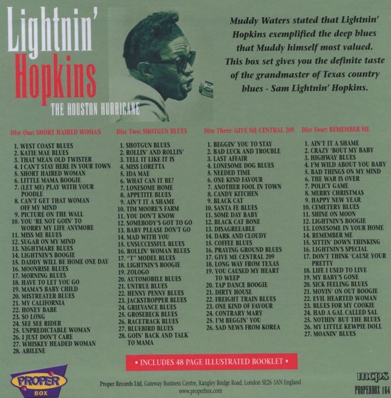 The Houston Hurricane, Lightnin' Hopkins CD (album) Muziek bol