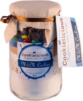 Pot koekjesmix, bakmix van Cookielicious - M&M's