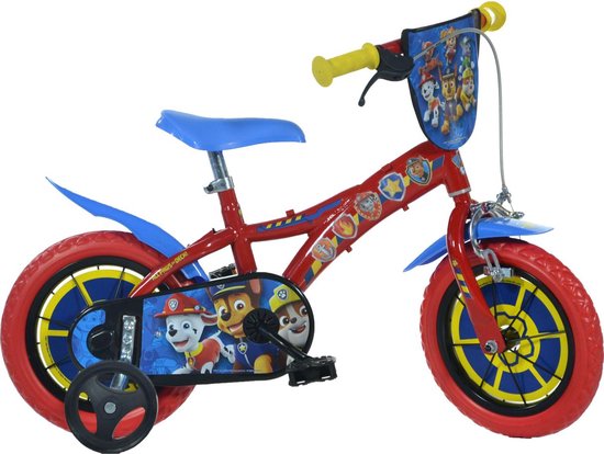 Dino Paw Patrol - Kinderfiets 10 Inch - van 1-3 Jaar - met Zijwieltjes - Jongensfiets Rood — afbeelding 3