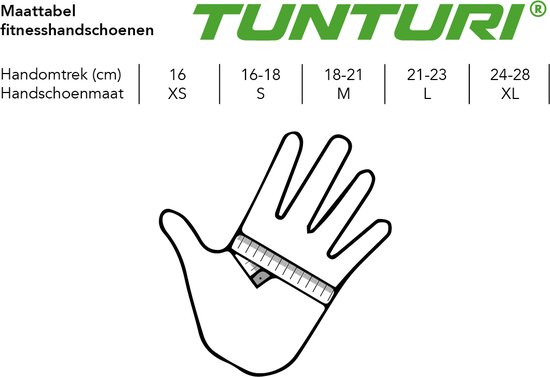 Tunturi Fitness Gloves - Fitness handschoenen - Gewichthefhandschoenen - Sporthandschoenen - Fit Sport - L - Tunturi