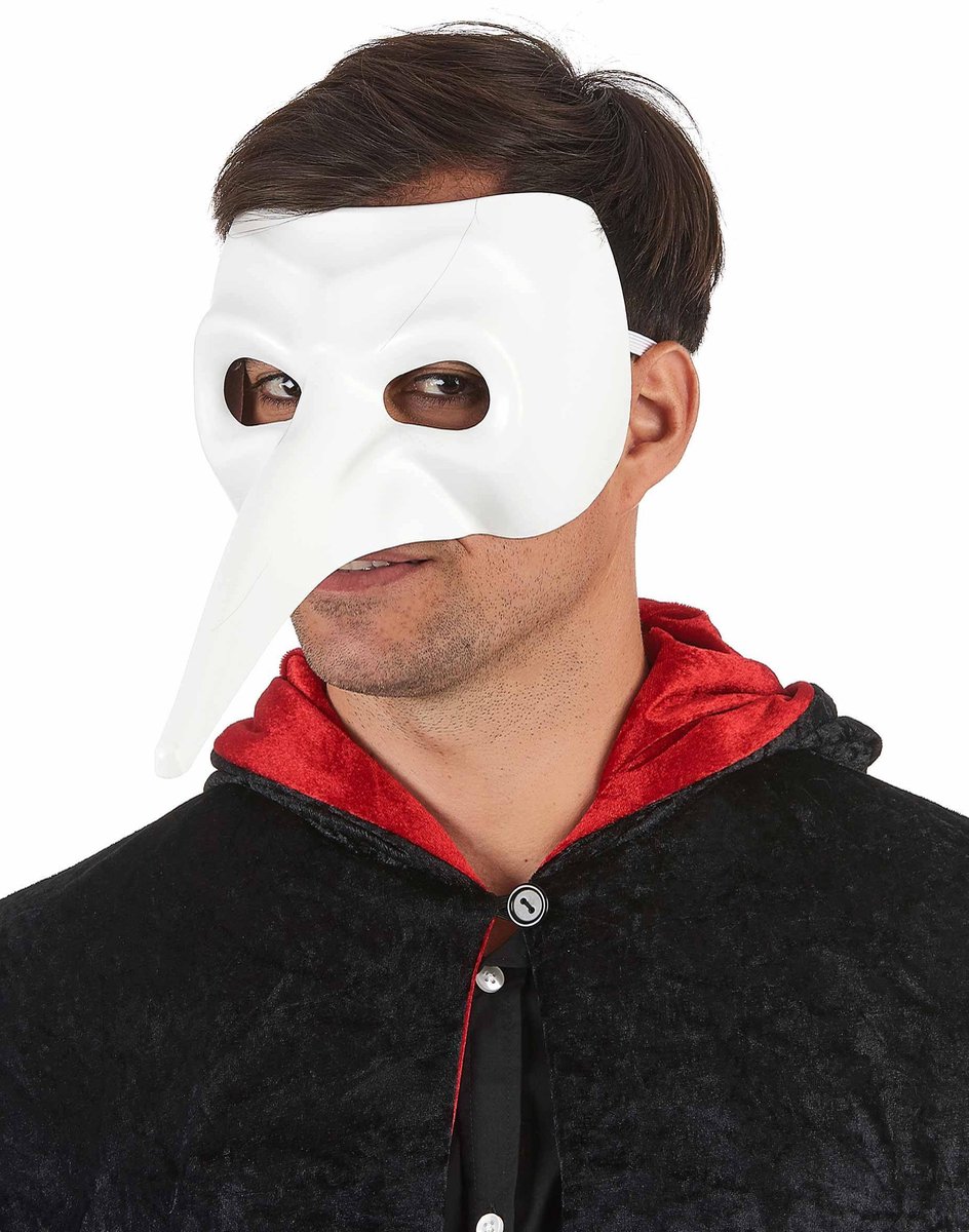 Regelen Verdeel maximaal Deluxe masker met lange witte neus voor volwassenen - Verkleedmasker |  bol.com