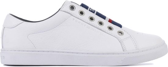 Tommy Hilfiger Vrouwen Sneakers - Tommy elastic - Wit - Maat 37 | bol.com