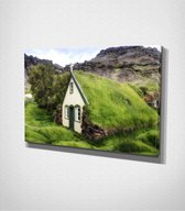 Hofskirkja Turf Church In Island Canvas - 30 x 40 cm