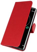 Rood Wallet Cases Hoesje voor Sony Xperia XZ3
