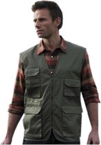 Gilet outdoor / travail vert pour homme - Vêtements outdoor / vêtements de travail - Gilets de pêche / jardinage sans manches L (40/52)