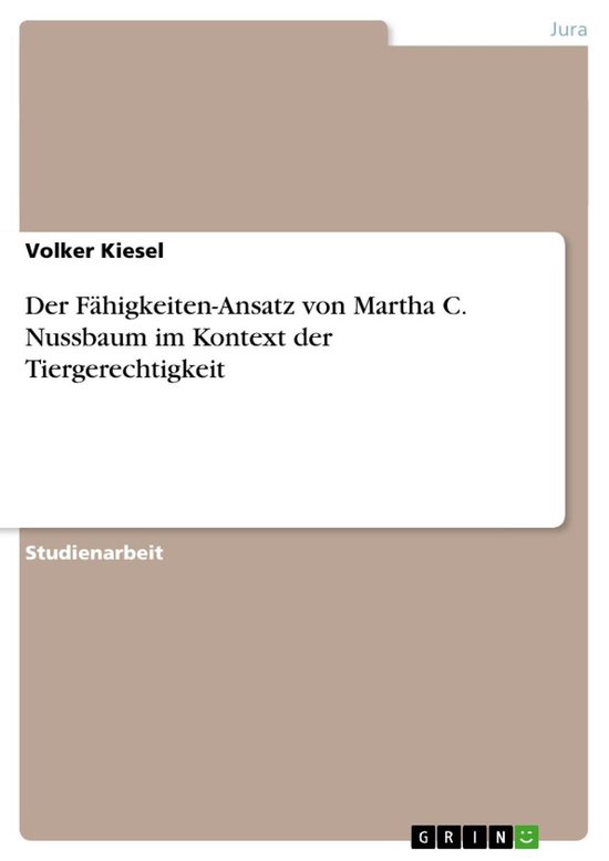 Der Fähigkeiten-Ansatz von Martha C. Nussbaum im Kontext de ... - cover
