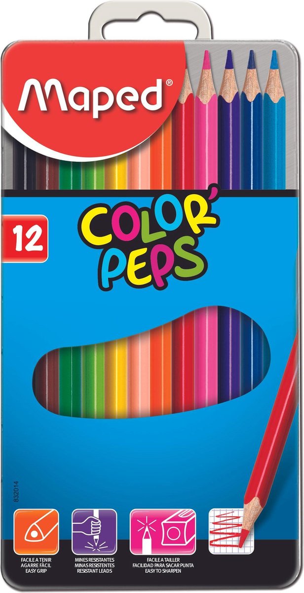 Color'peps kleurpotlood - metalen doos x 12