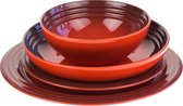 Le Creuset Stoneware Serviesset 16-delig, kersenrood