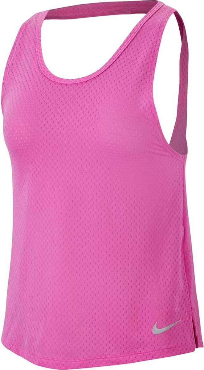 Nike Miler Tank Breathe Sporttop Dames - Active Fuchsia/(Reflective Silv) - Maat L