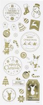 Kerst stickervel met 26 gouden kerstmis stickers