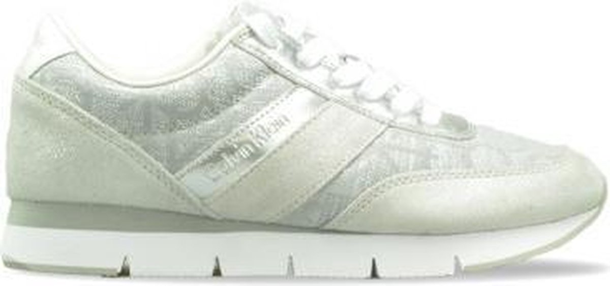 Calvin Klein Women Tea Metallic Jacquard Suede Light Silver Light Silver-Schoen