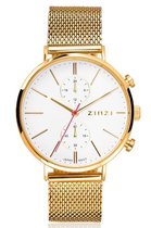 Zinzi horloge Traveller Dual Time Goldplated + Gratis armband 39 mm ZIW707M