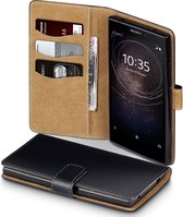 Sony Xperia L2 Bookcase hoesje - CaseBoutique - Effen Zwart - Kunstleer