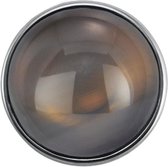 Quiges - Dames Click Button Drukknoop 18mm Glas Dusty Grijs - EBCM183